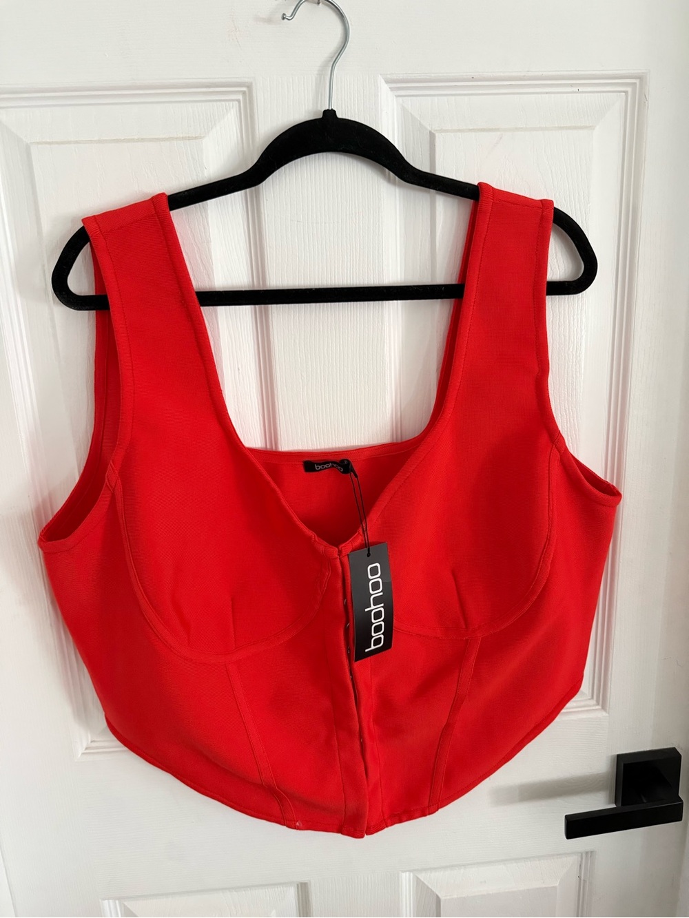 NWT Red Sculpted Corset Crop Top